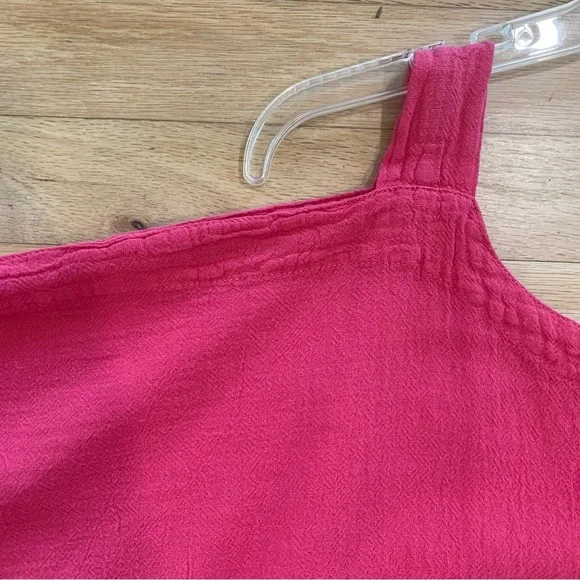 Oh My Gauze! Sporty Cotton Cold Shoulder Top Hot Pink Size Small - Picture 3 of 9